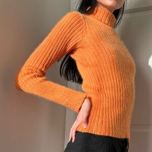 Agnes b. Orange turtleneck sweater